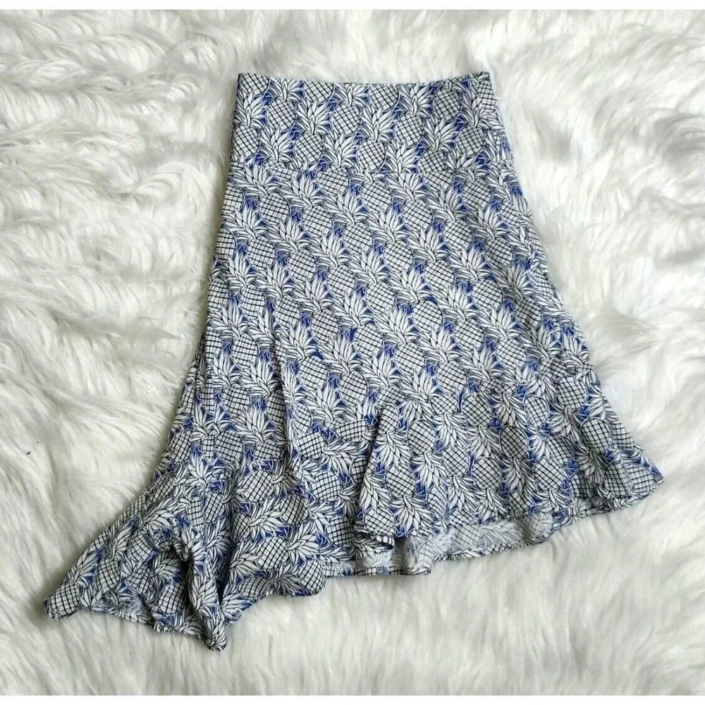 Anthropologie Maeve Shorts 10 Ruffle Pinapple High Rise Tropical Summer Vacay - Picture 7 of 10